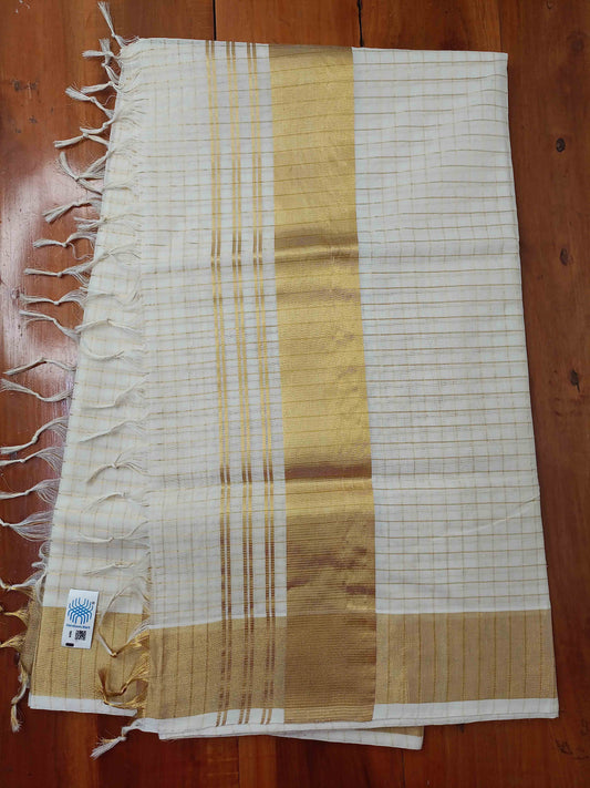 Kuthampully Handloom Kasavu Saree