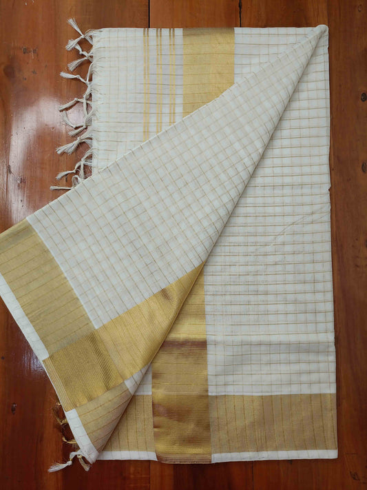 Kuthampully Handloom Kasavu Saree