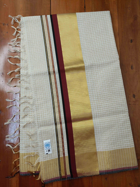 Kuthampully Handloom Kasavu Saree