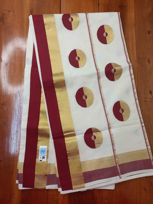 Kuthampully Handloom Kasavu Saree