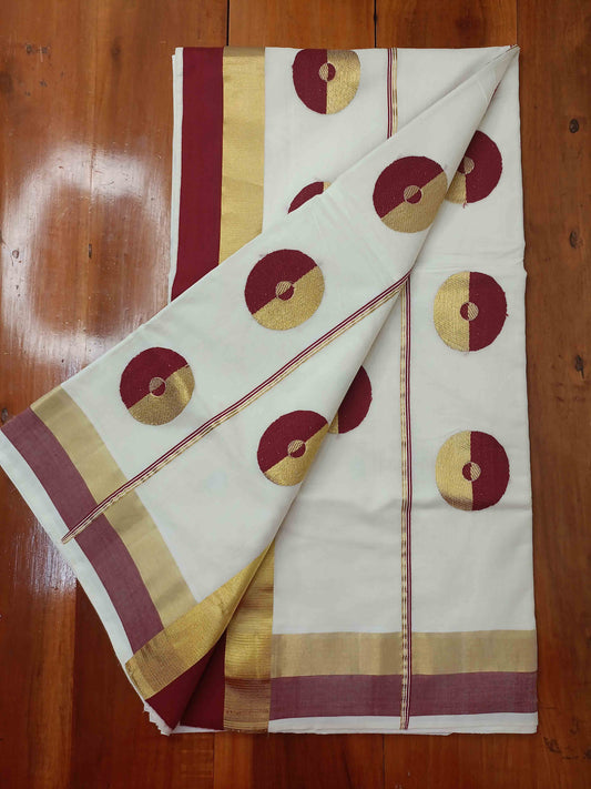 Kuthampully Handloom Kasavu Saree