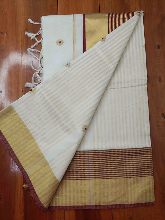 Kuthampully Handloom Kasavu Saree