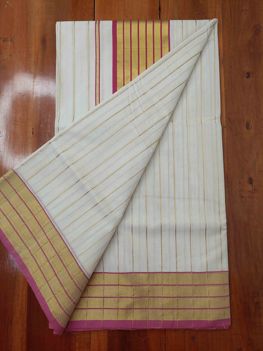 Kuthampully Handloom Kasavu Saree