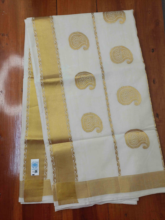 Kuthampully Handloom Kasavu Saree