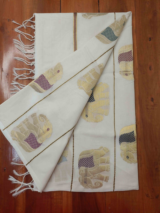 Kuthampully Handloom Kasavu Saree