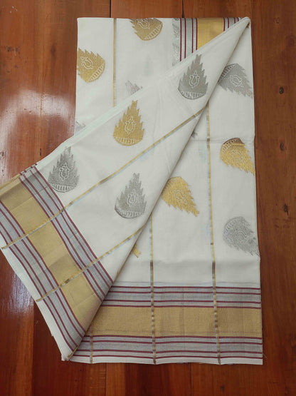 Kuthampully Handloom Kasavu Saree