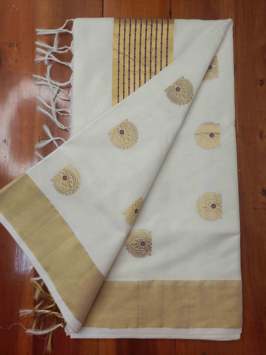 Kuthampully Handloom Kasavu Saree