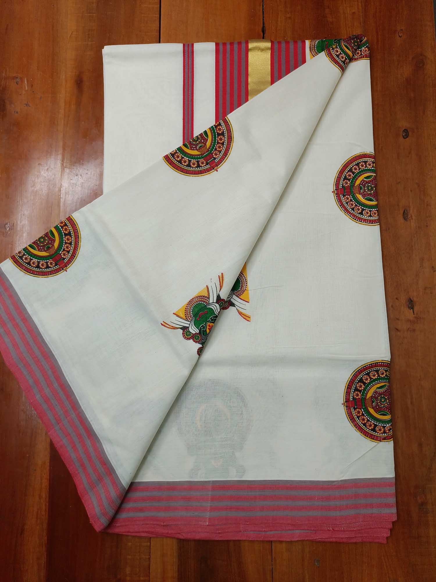Balaramapuram Handloom Printed Saree for Women