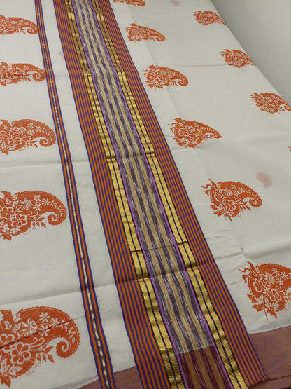 Balaramapuram Handloom Printed Saree for Women
