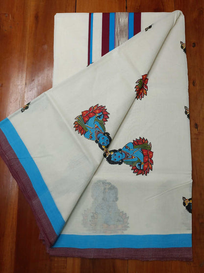 Balaramapuram Handloom Printed Saree for Women