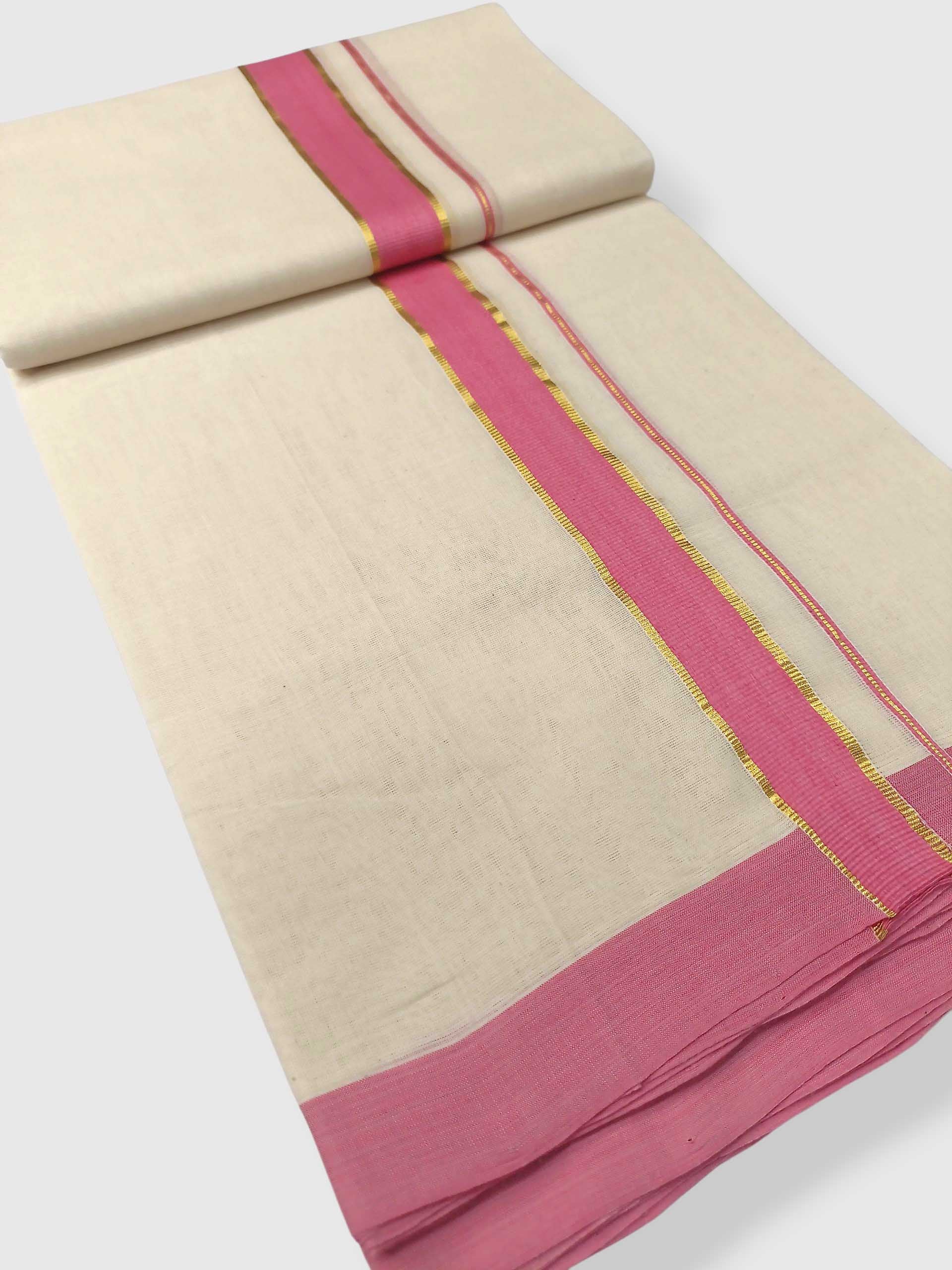 Kerala Handloom Mundu/Dhoti Pure Cotton for Men