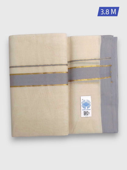 Kerala Handloom Mundu/Dhoti Pure Cotton for Men