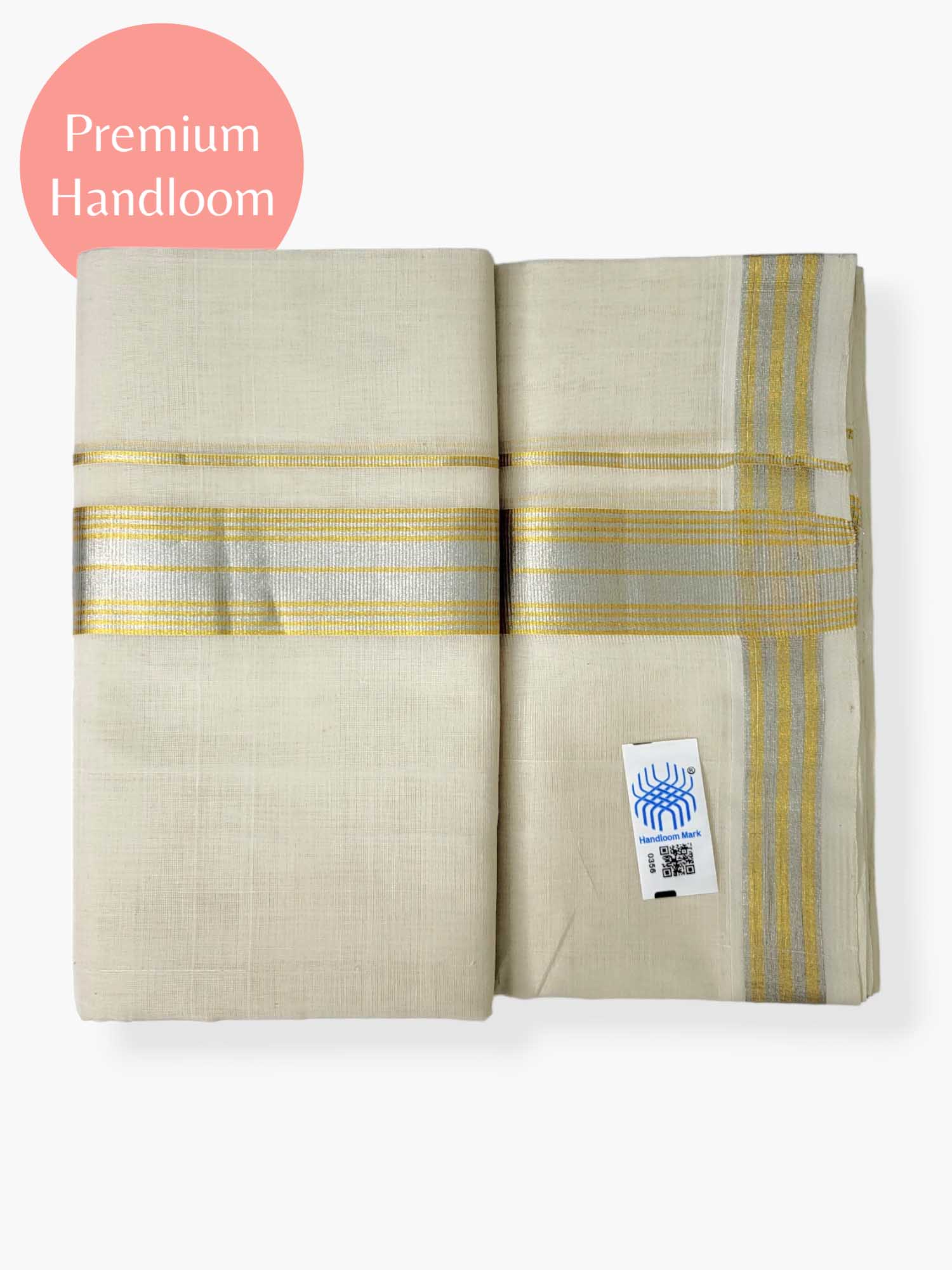 Premium Wedding Handloom Balaramapuram Unaakupaavu Kasavu Mundu for Men