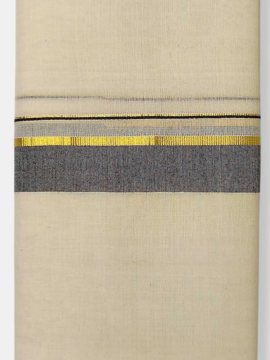 Balaramapuram Handloom Double Mundu Pure Cotton with Black Border