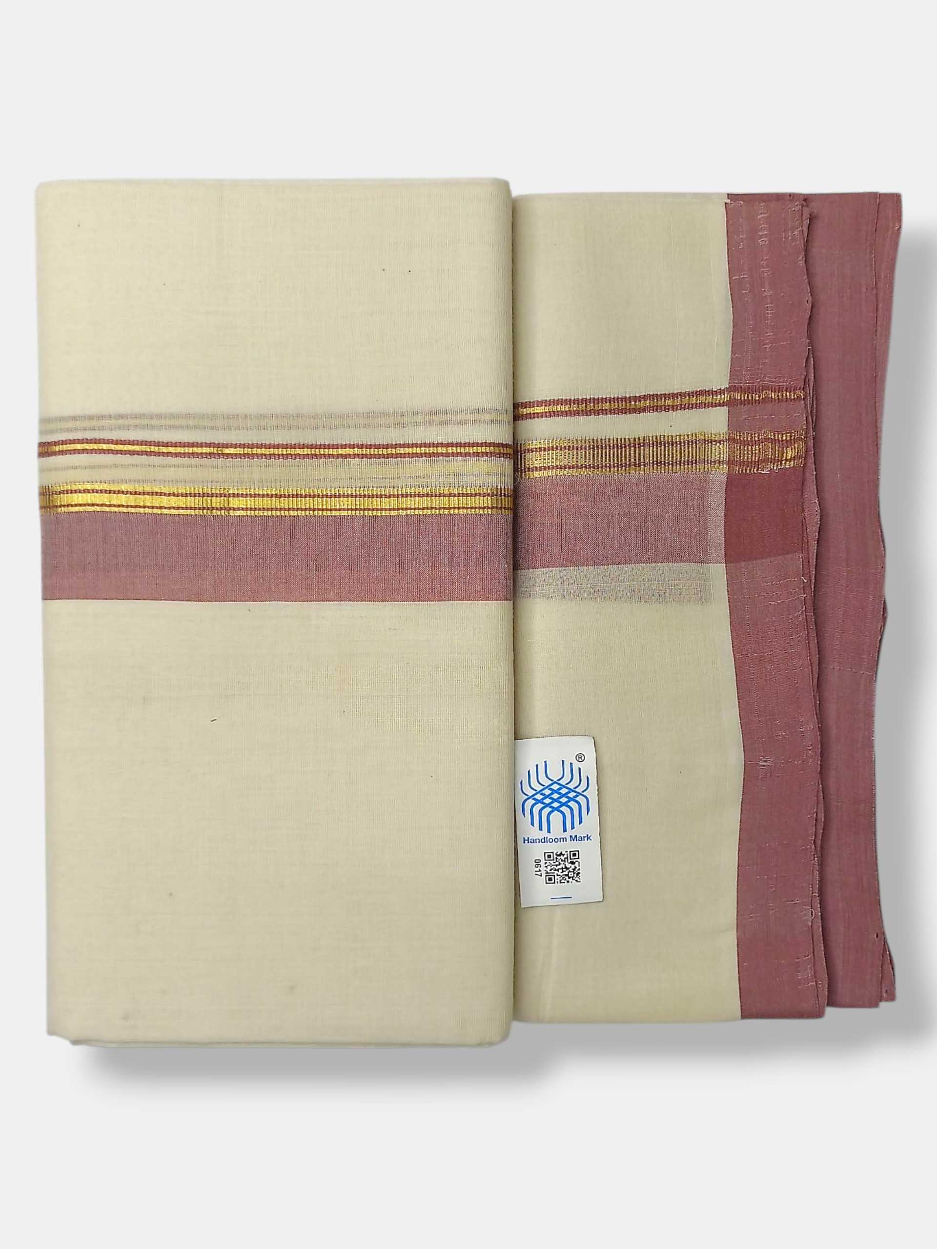 Kerala Balaramapuram Pure Cotton Handloom Mundu/Dhoti