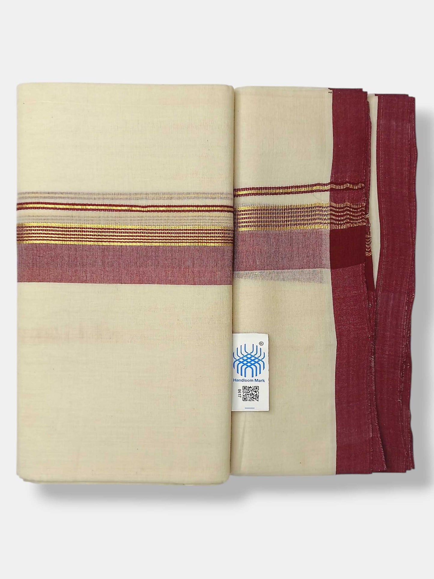 Kerala Balaramapuram Pure Cotton Handloom Mundu/Dhoti