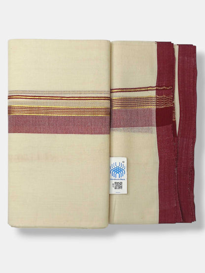 Kerala Balaramapuram Pure Cotton Handloom Mundu/Dhoti