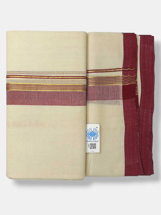 Kerala Balaramapuram Pure Cotton Handloom Mundu/Dhoti