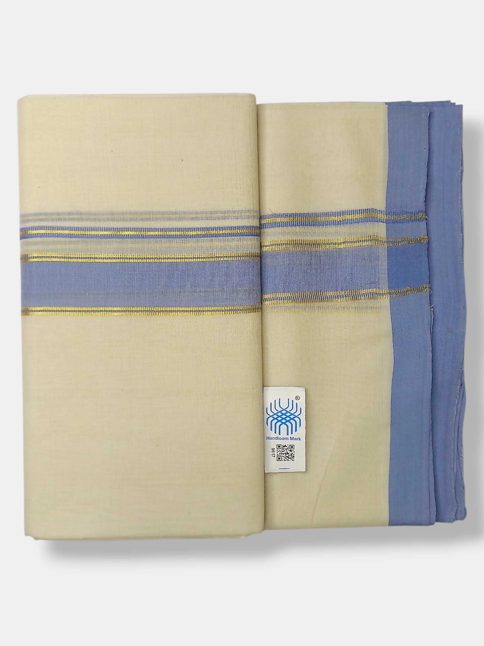 Kerala Balaramapuram Pure Cotton Handloom Mundu/Dhoti