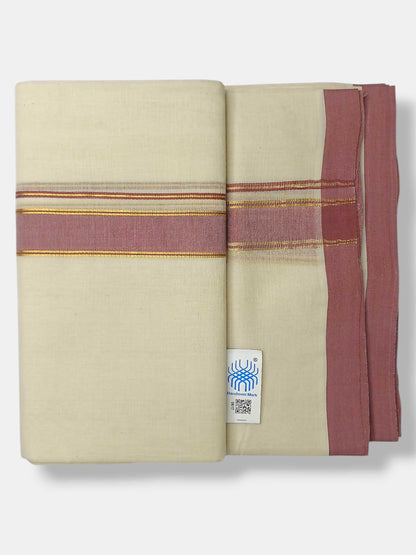 Kerala Balaramapuram Pure Cotton Handloom Mundu/Dhoti