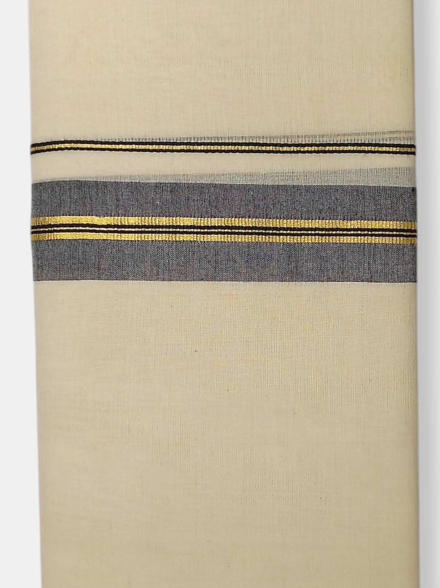 Balaramapuram Handloom Double Mundu Pure Cotton with Black Border