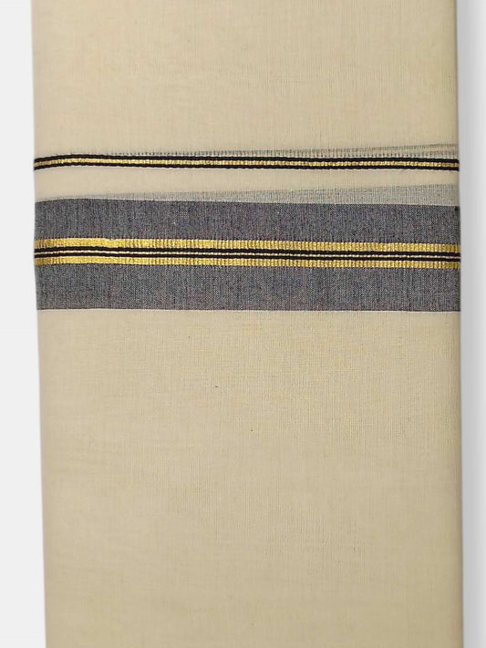 Balaramapuram Handloom Double Mundu Pure Cotton with Black Border