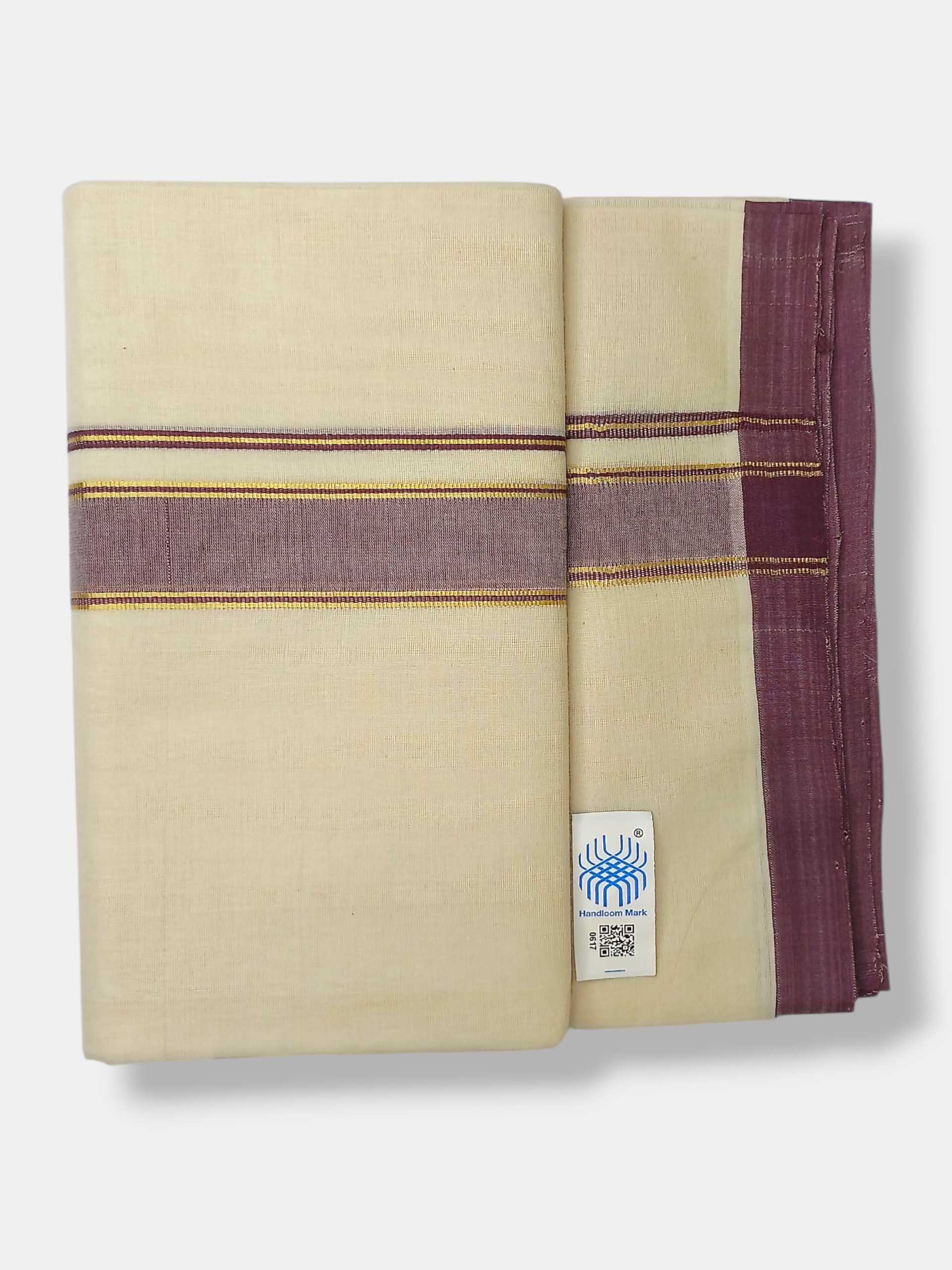 Kerala Balaramapuram Pure Cotton Handloom Mundu/Dhoti