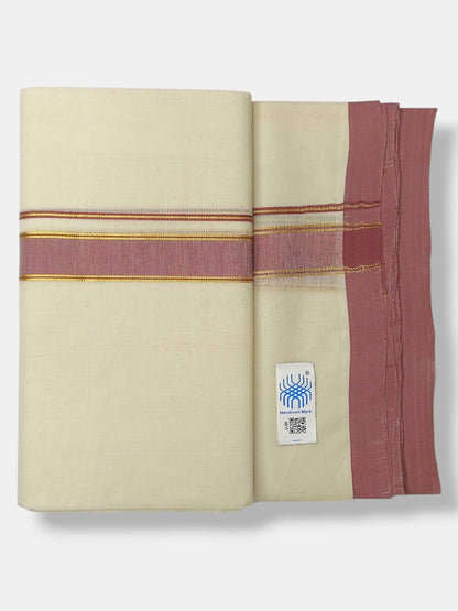 Kerala Balaramapuram Pure Cotton Handloom Mundu/Dhoti