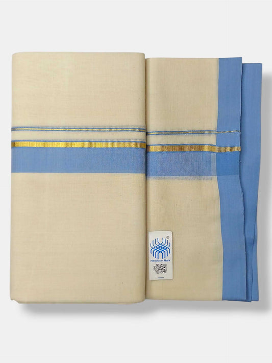 Kerala Balaramapuram Pure Cotton Handloom Mundu/Dhoti