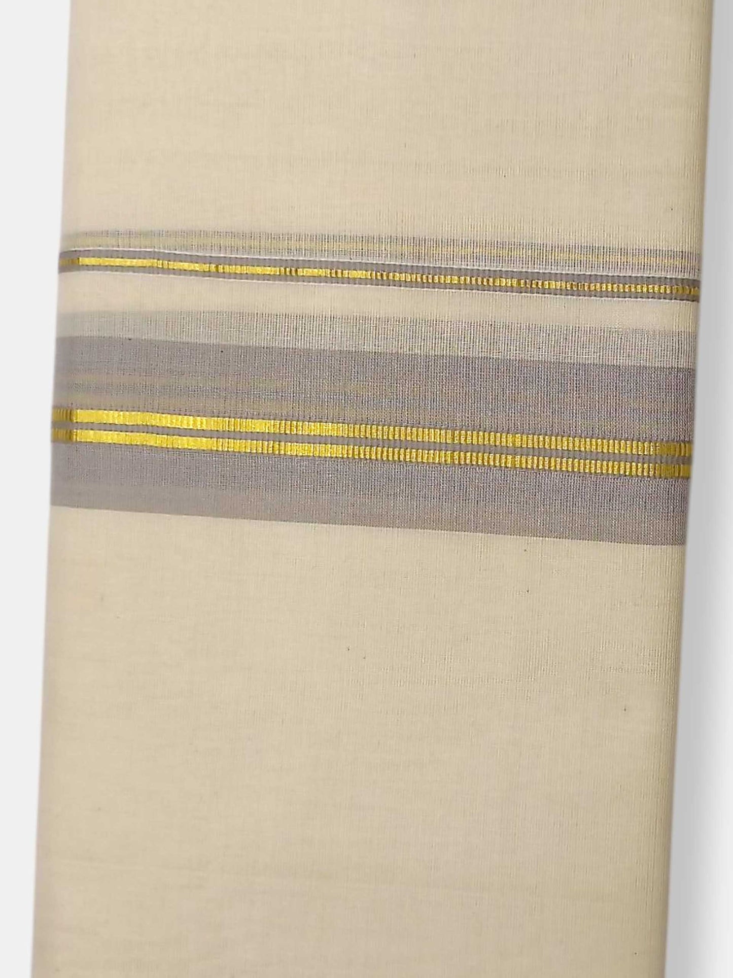 Balaramapuram Handloom Double Mundu Pure Cotton with Green Border