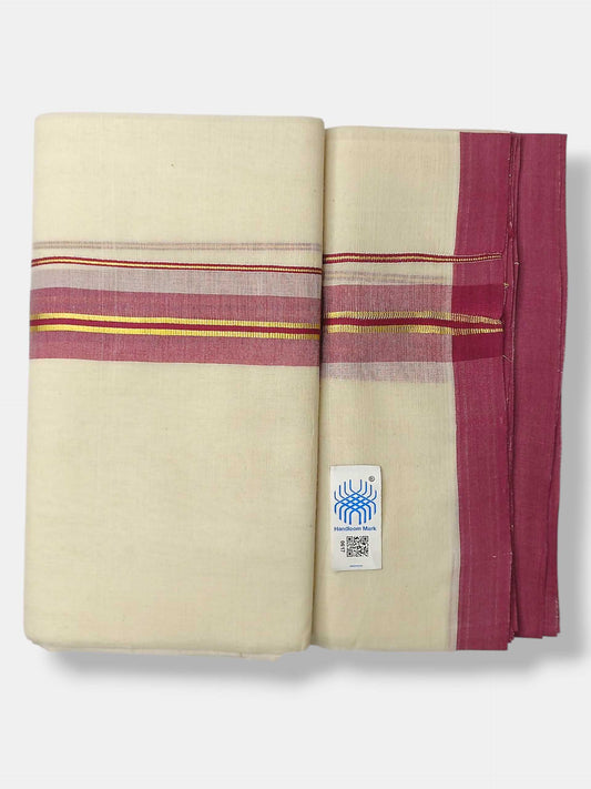 Kerala Balaramapuram Pure Cotton Handloom Mundu/Dhoti