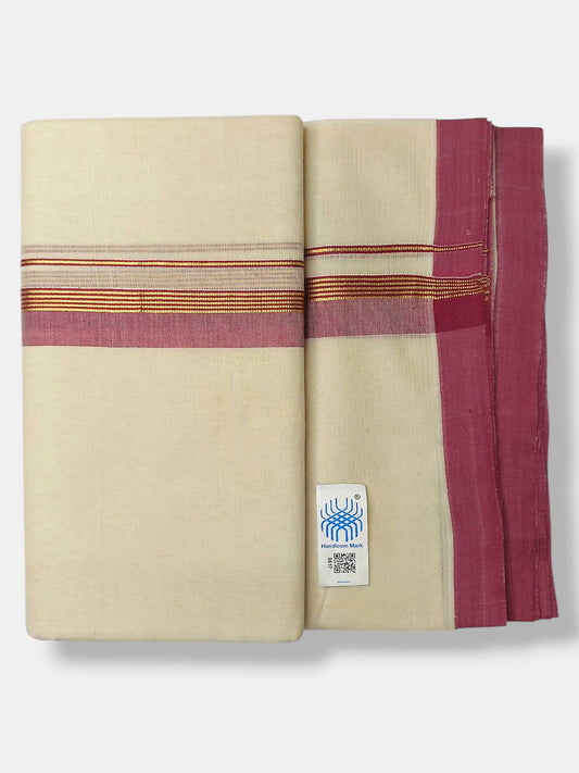 Kerala Balaramapuram Pure Cotton Handloom Mundu/Dhoti