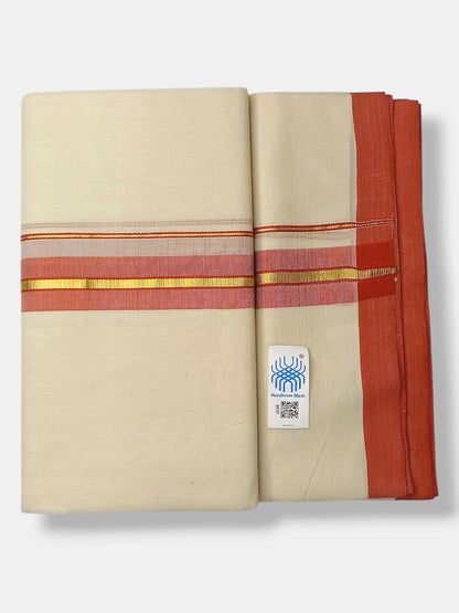 Kerala Balaramapuram Pure Cotton Handloom Mundu/Dhoti