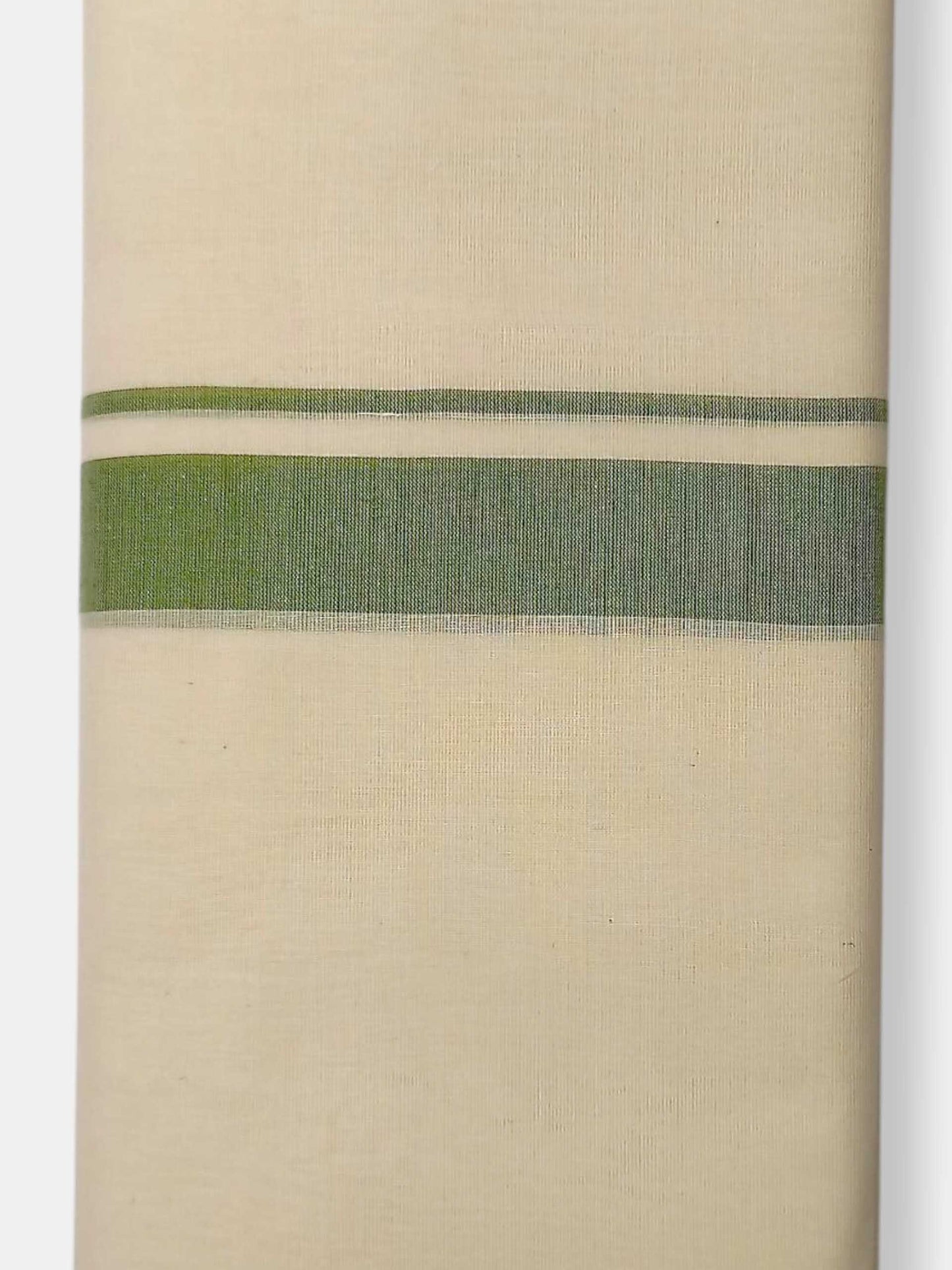 Balaramapuram Handloom Double Mundu Pure Cotton with Green Border