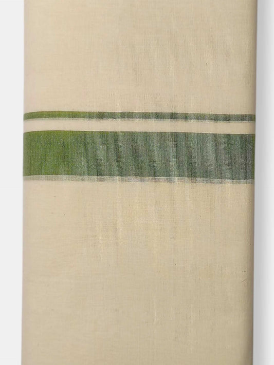 Balaramapuram Handloom Double Mundu Pure Cotton with Green Border