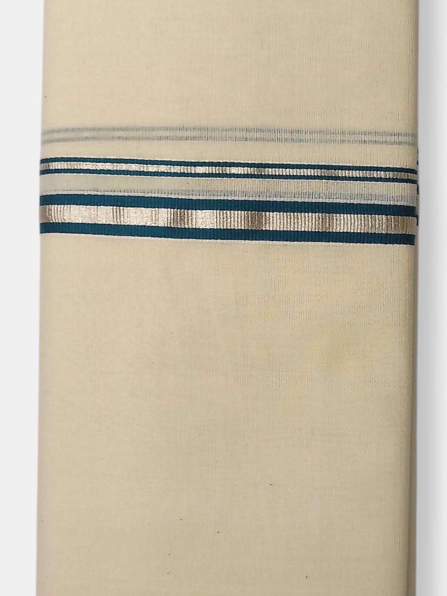 Balaramapuram Handloom Double Mundu Pure Cotton with Green Border