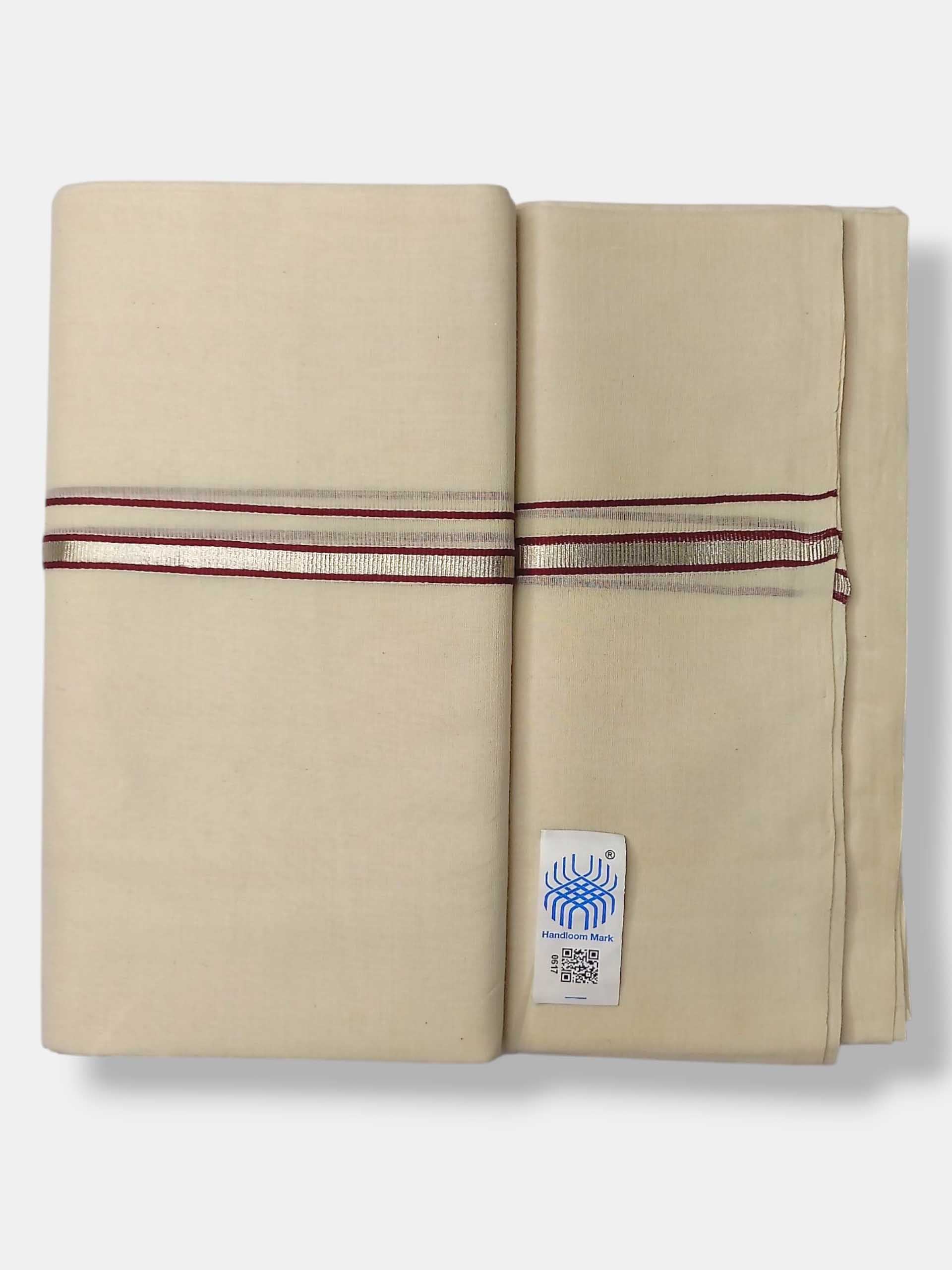 Kerala Balaramapuram Pure Cotton Handloom Mundu/Dhoti
