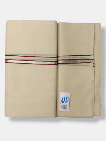 Kerala Balaramapuram Pure Cotton Handloom Mundu/Dhoti