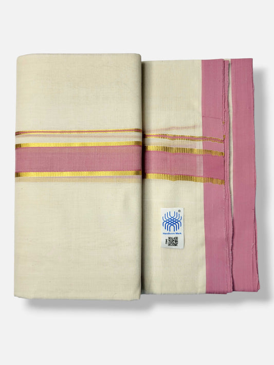 Kerala Balaramapuram Pure Cotton Handloom Mundu/Dhoti