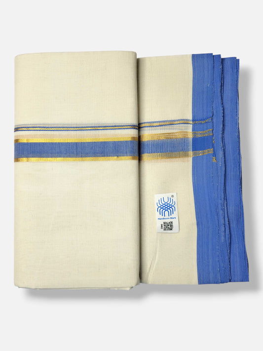 Kerala Balaramapuram Pure Cotton Handloom Mundu/Dhoti