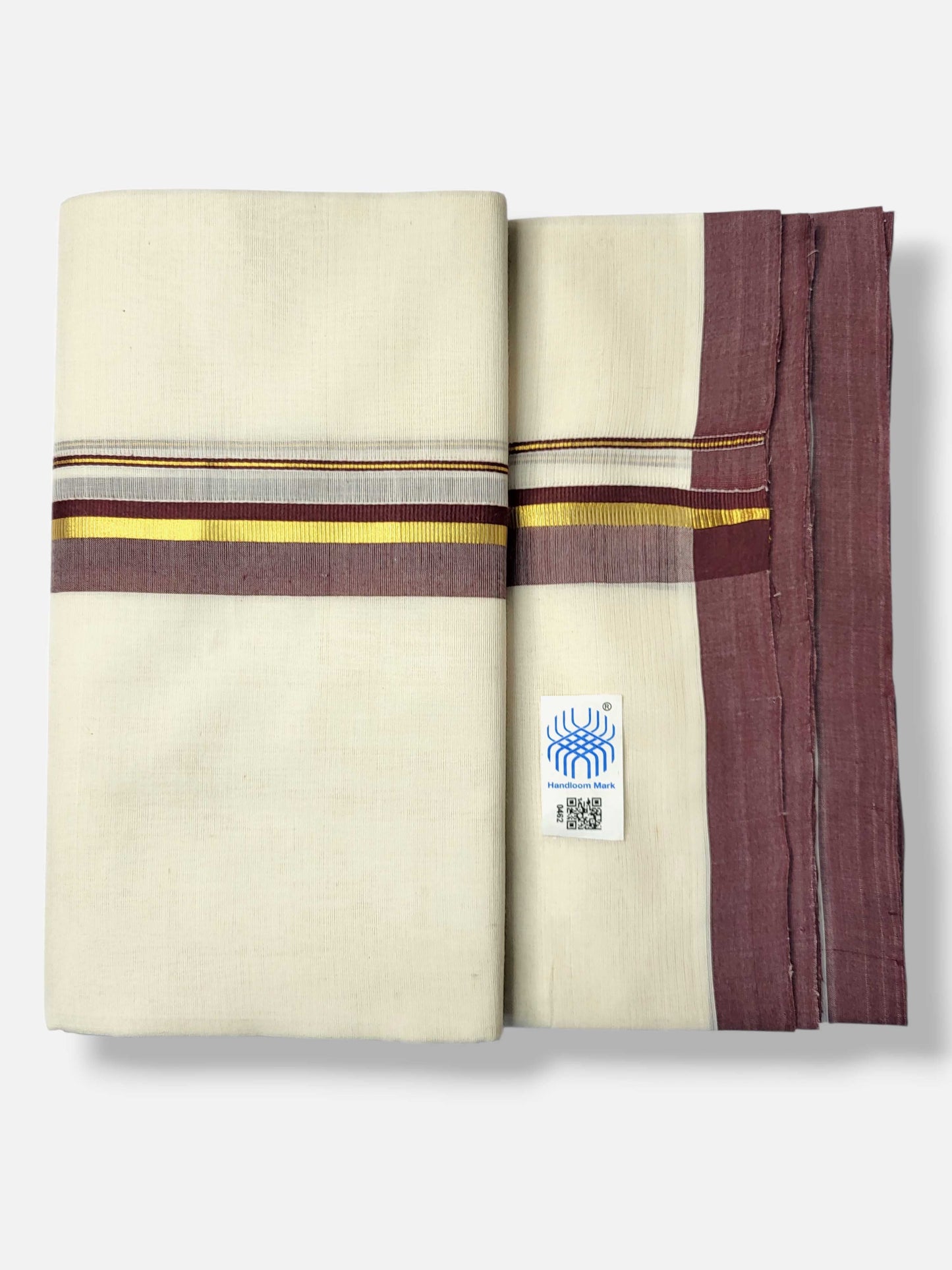 Kerala Balaramapuram Pure Cotton Handloom Mundu/Dhoti