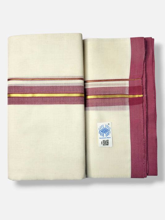 Kerala Balaramapuram Pure Cotton Handloom Mundu/Dhoti