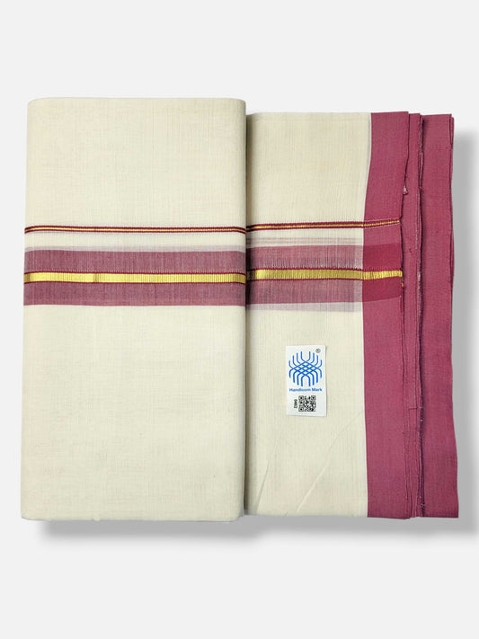 Kerala Balaramapuram Pure Cotton Handloom Mundu/Dhoti