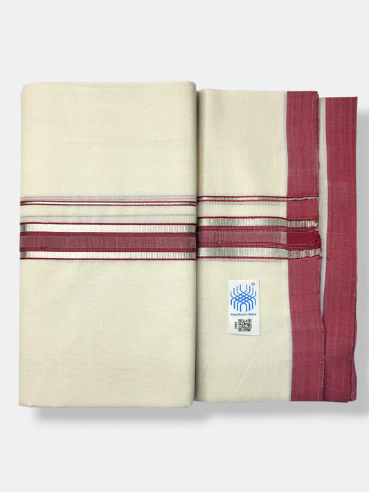 Kerala Balaramapuram Pure Cotton Handloom Mundu/Dhoti
