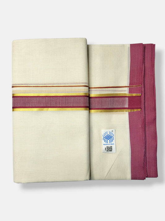 Kerala Balaramapuram Pure Cotton Handloom Mundu/Dhoti