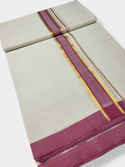 Kerala Balaramapuram Pure Cotton Handloom Mundu/Dhoti