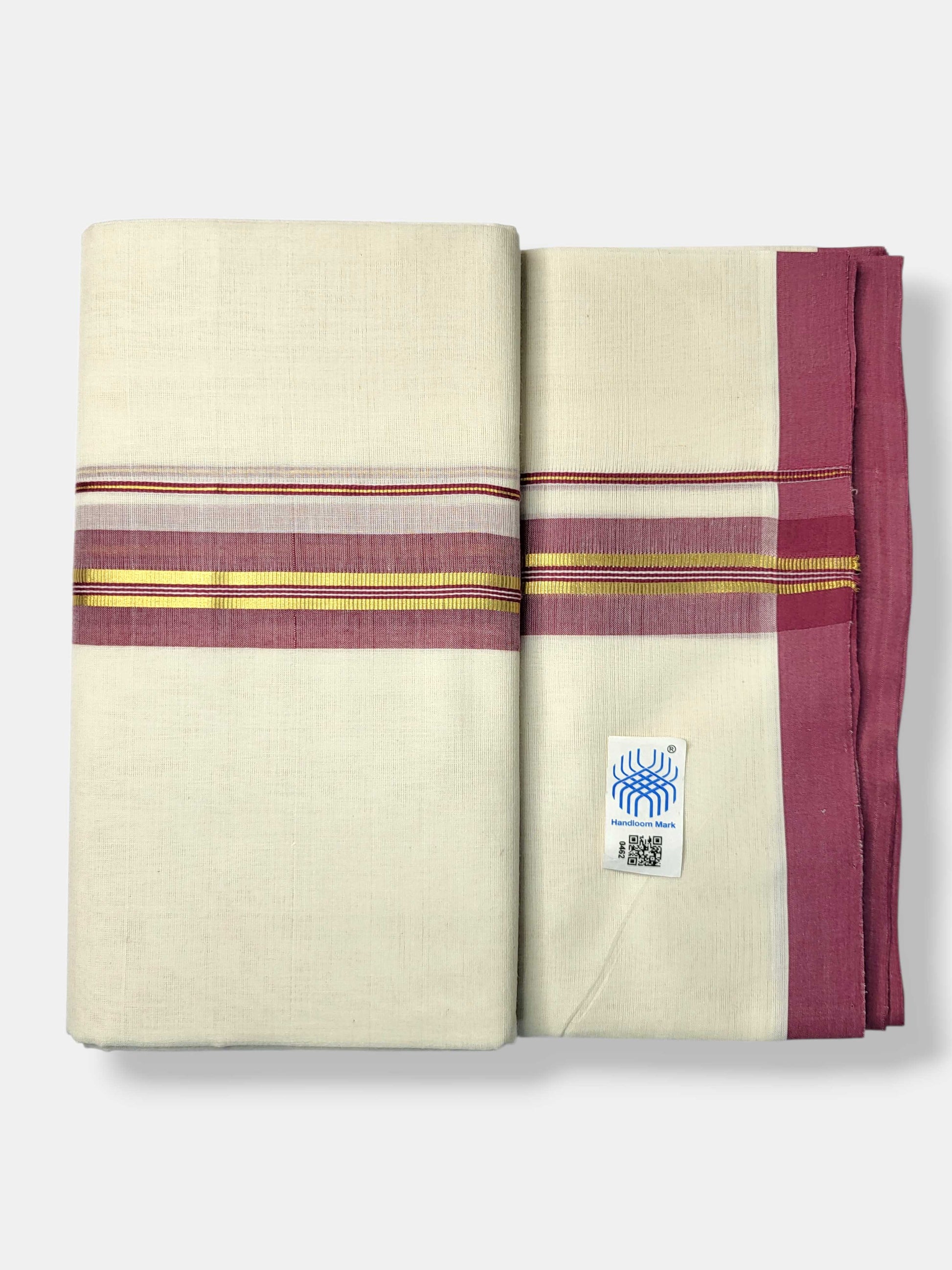 Kerala Balaramapuram Pure Cotton Handloom Mundu/Dhoti