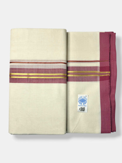 Kerala Balaramapuram Pure Cotton Handloom Mundu/Dhoti