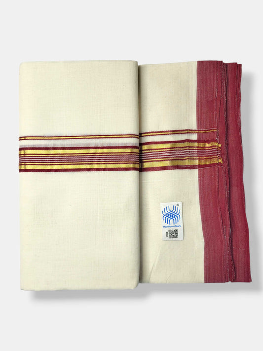 Kerala Balaramapuram Pure Cotton Handloom Mundu/Dhoti