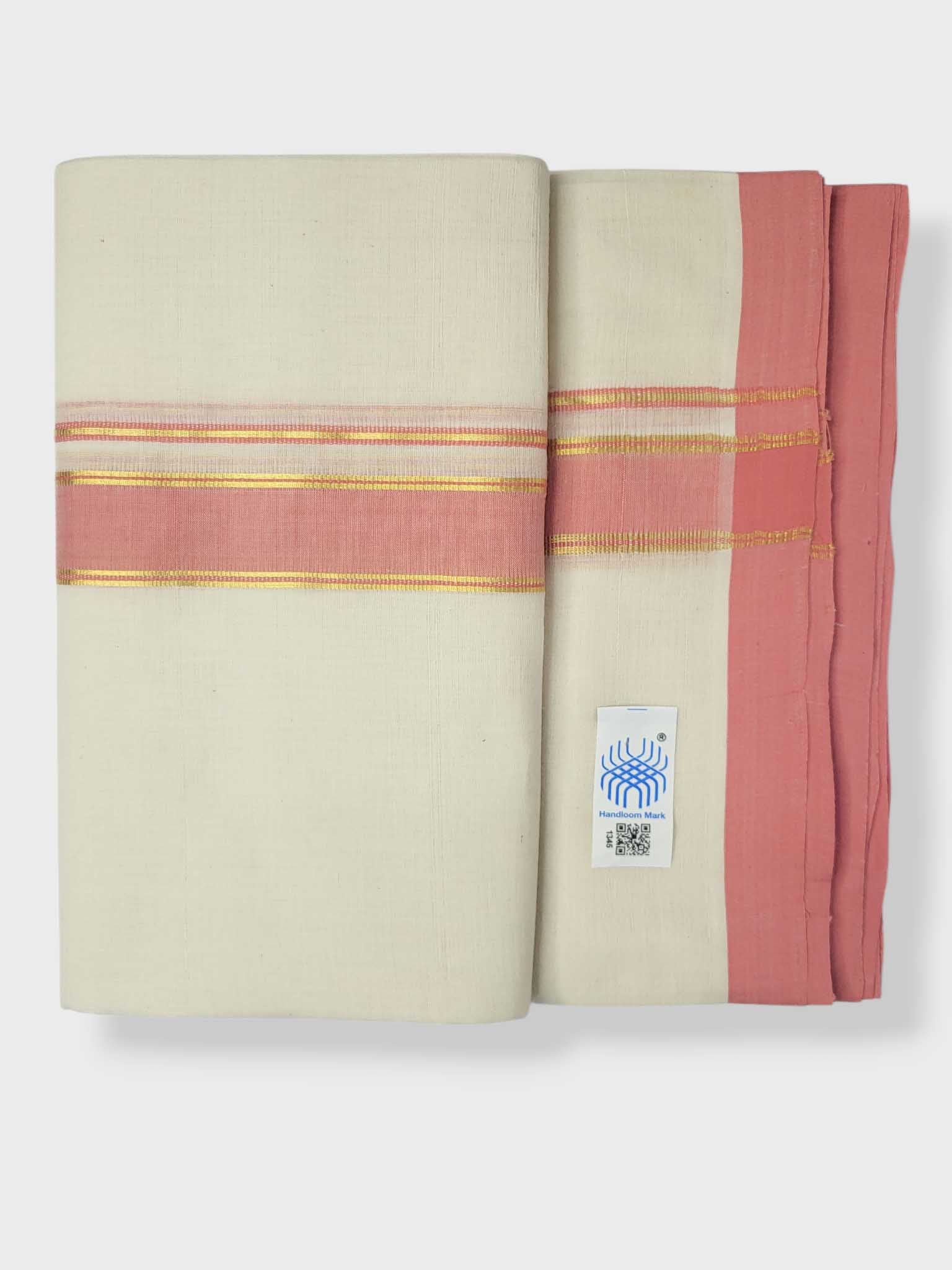 Kerala Balaramapuram Pure Cotton Handloom Mundu/Dhoti